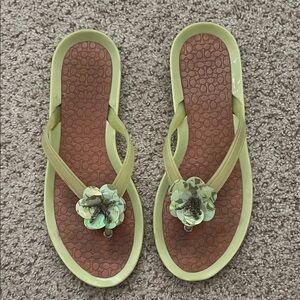 Coach Light Green Floral Sandals